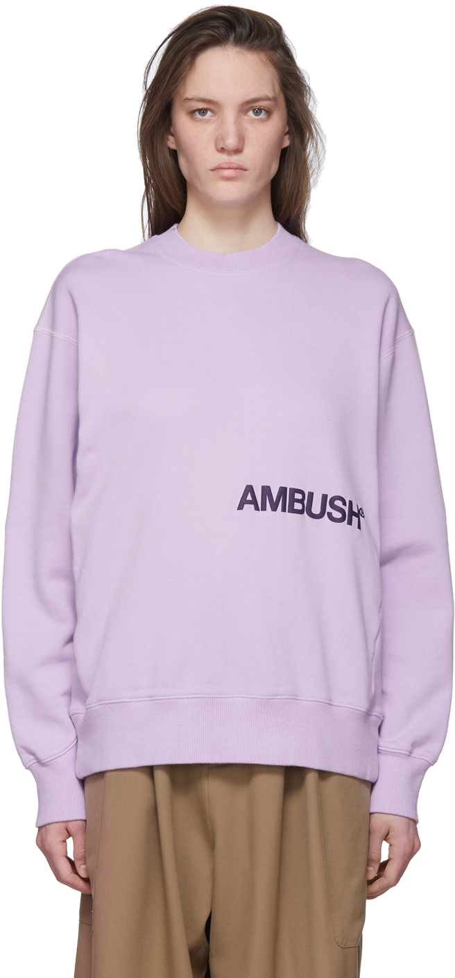 AMBUSH: Pink Logo Sweatshirt | SSENSE