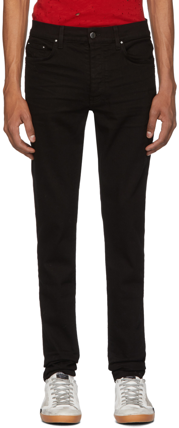 amiri black stack jeans