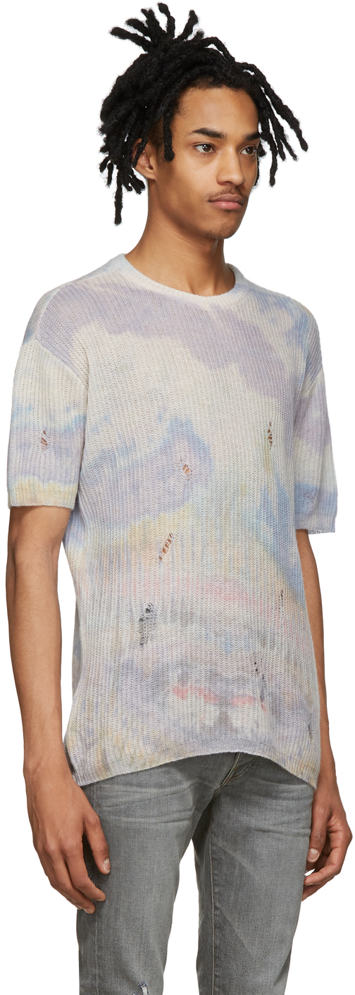 Multicolor Cashmere Tie Dye Short Sleeve Sweater Multicolor Cashmere Tie Dye Short Sleeve Sweater