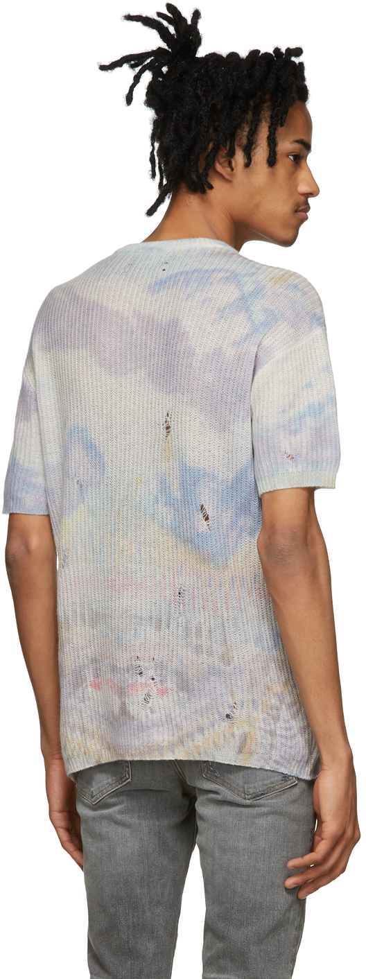 Multicolor Cashmere Tie Dye Short Sleeve Sweater Multicolor Cashmere Tie Dye Short Sleeve Sweater