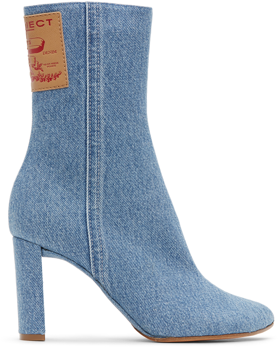 denim blue boots