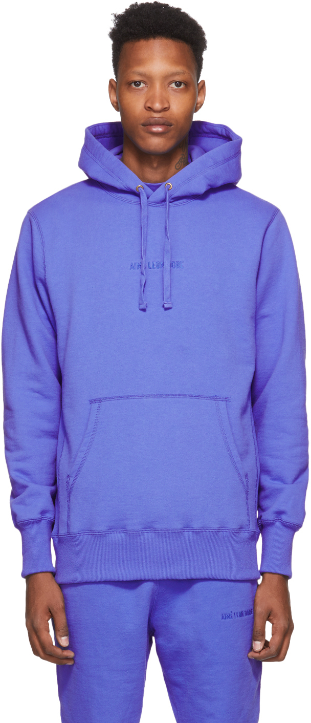 Aimé Leon Dore: Blue Logo Hoodie | SSENSE