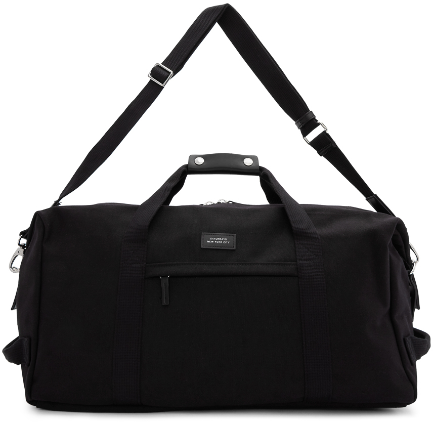 Saturdays NYC Black Core Norfolk Hold All Duffle Bag SSENSE