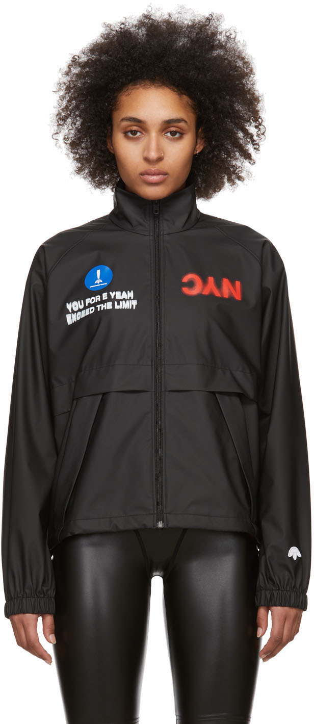 Black 'NYC' Track Jacket by adidas Originals by Alexander Wang on Sale