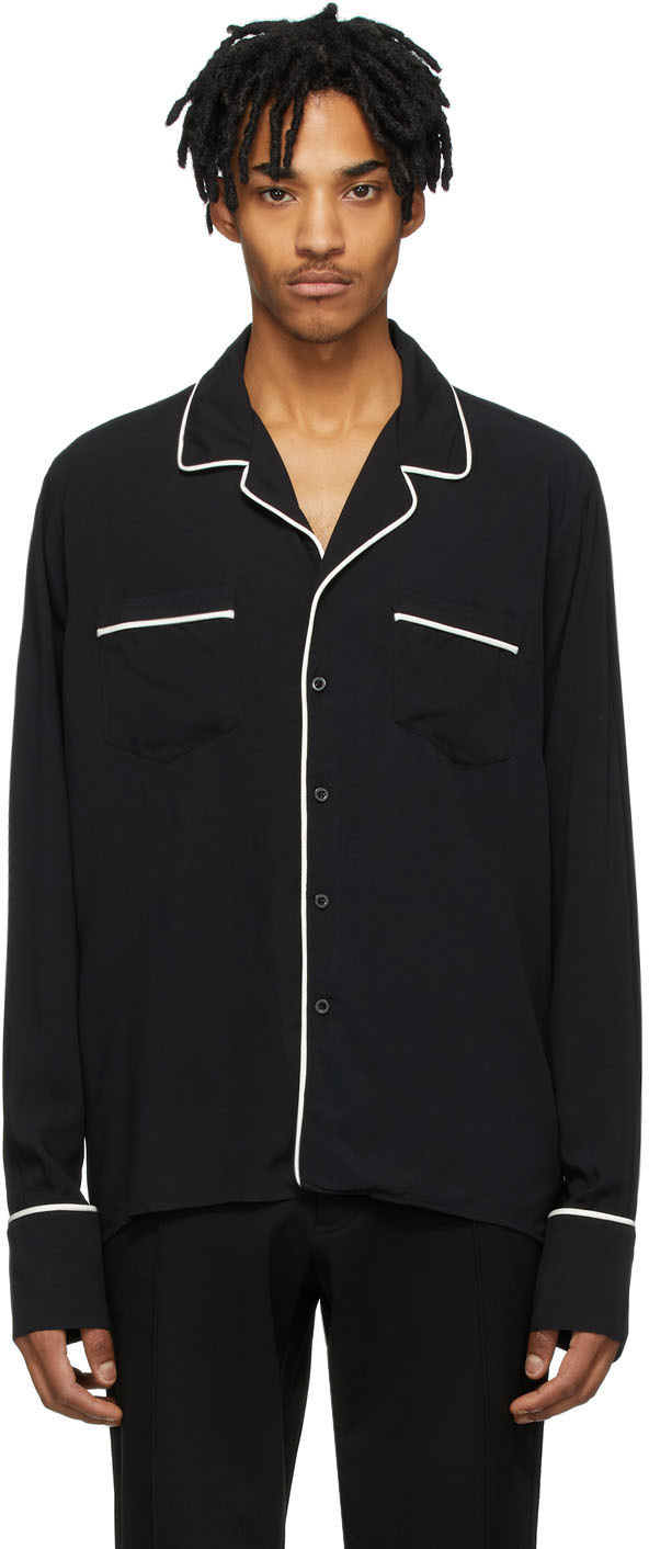 Rhude: Black Pajama Shirt | SSENSE Canada