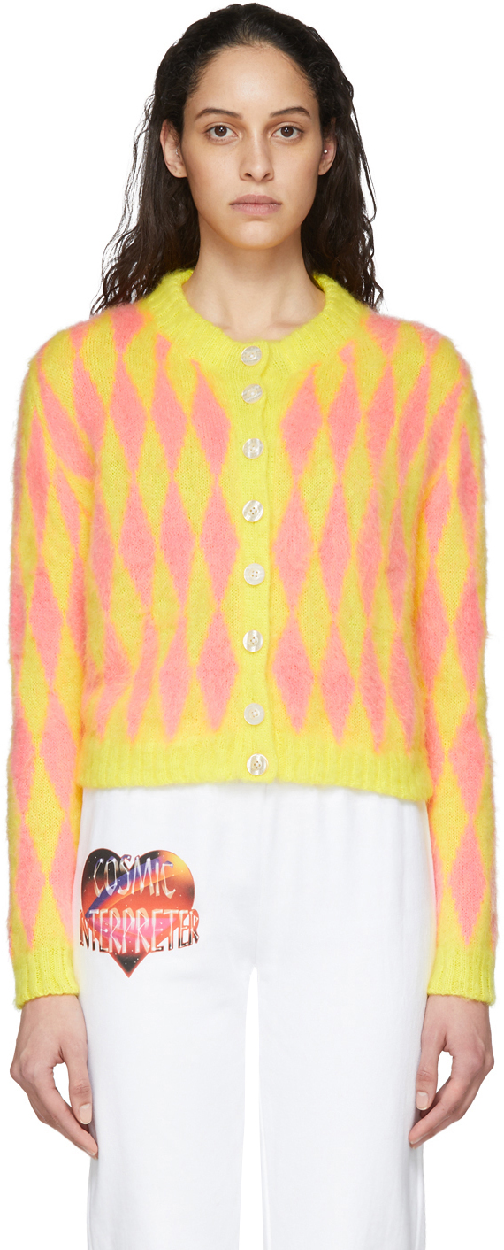 yellow wool cardigan