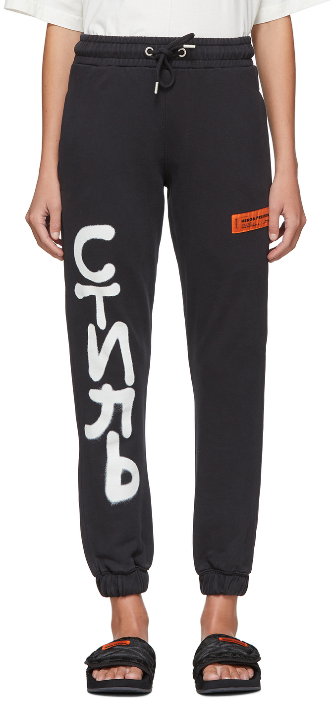 Heron Preston: Black Spray 'Style' Lounge Pants | SSENSE Canada