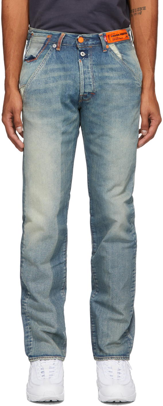 Heron Preston: Blue Levi's Edition 501 Jeans | SSENSE