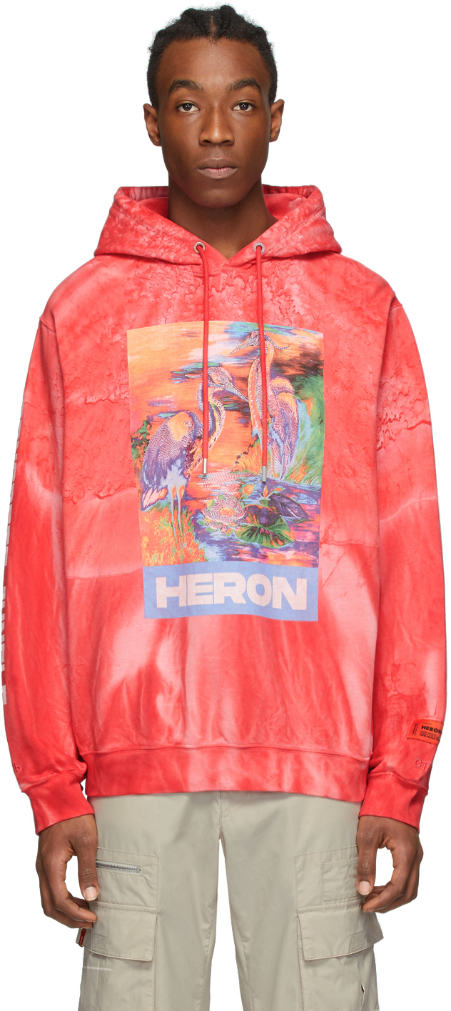 heron preston orange hoodie