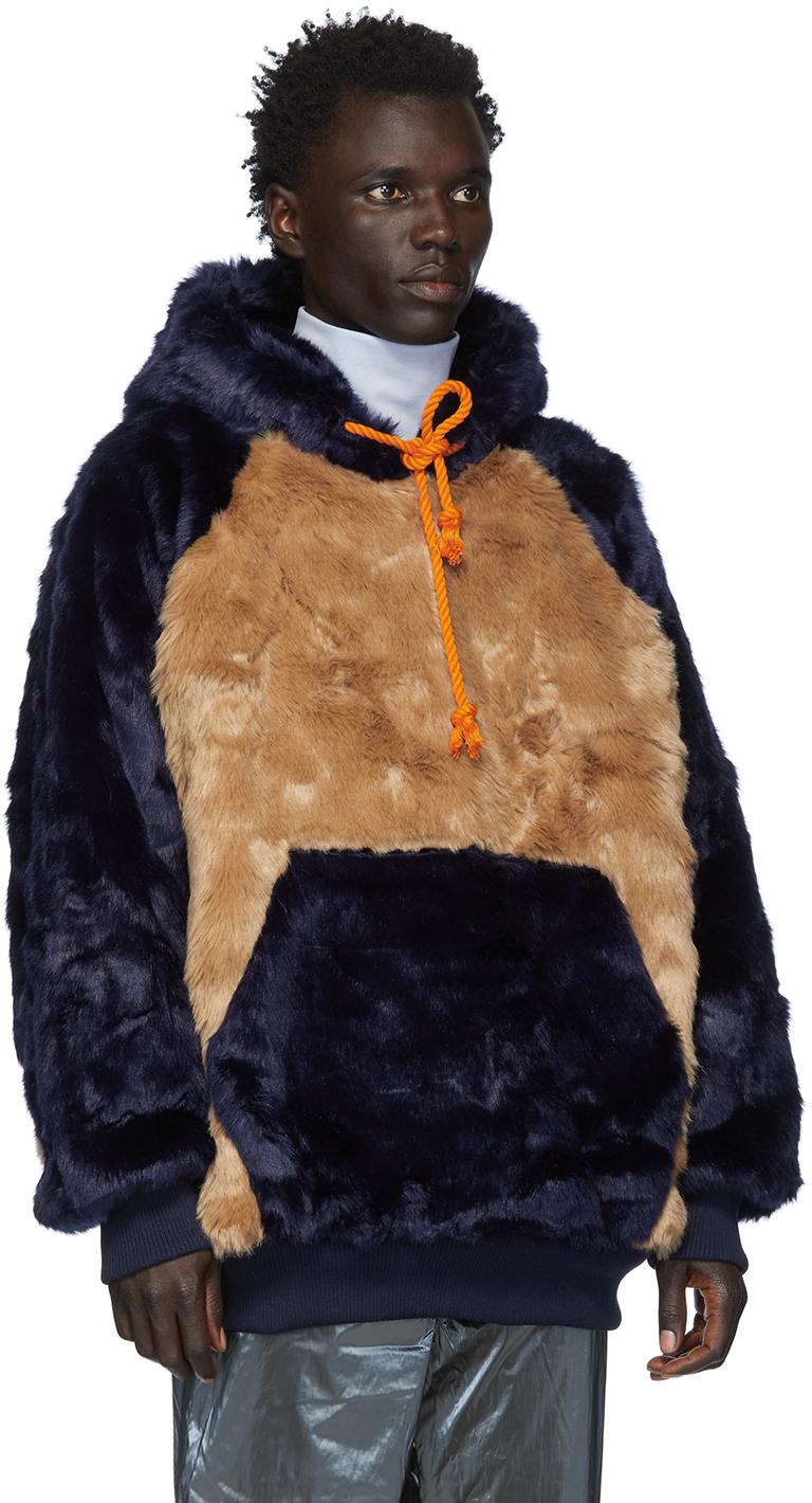 brown fur hoodie