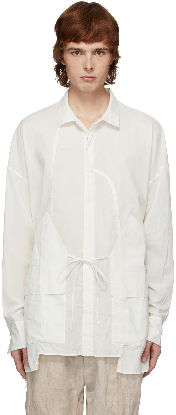 Ziggy Chen: White Pocket Overshirt Jacket | SSENSE