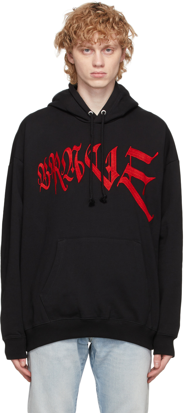 red and black diesel hoodie