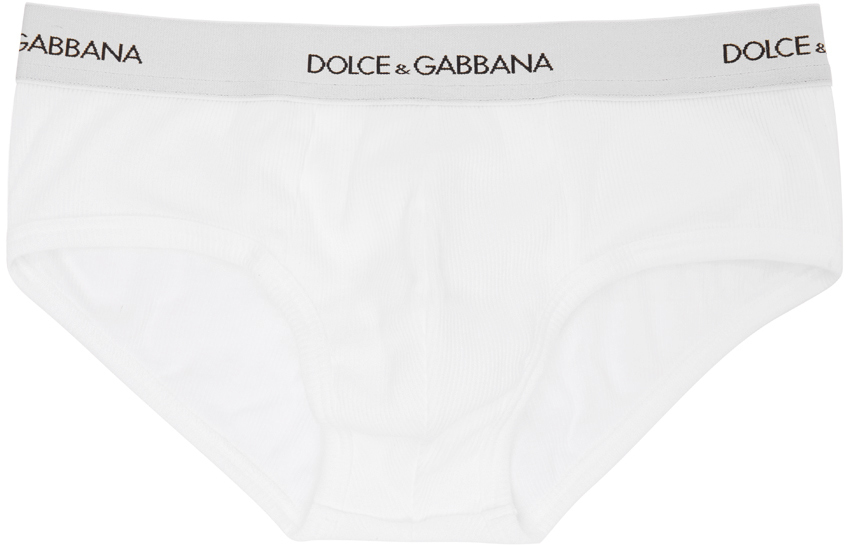 Dolce & Gabbana: White Ribbed Jersey Boxer Briefs | SSENSE