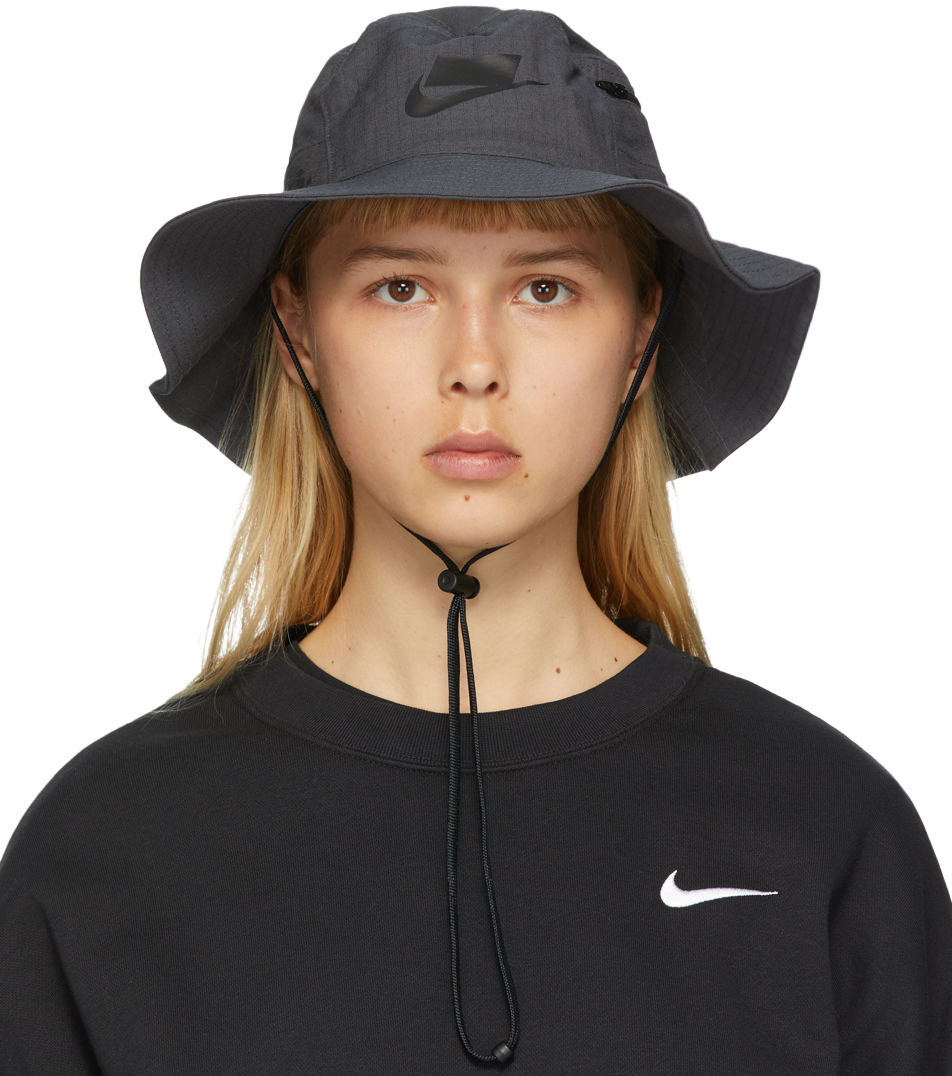 Nike: Grey NSW Bucket Hat | SSENSE Canada