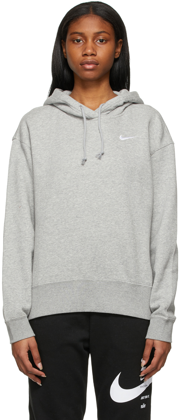 nike grey cropped hoodie