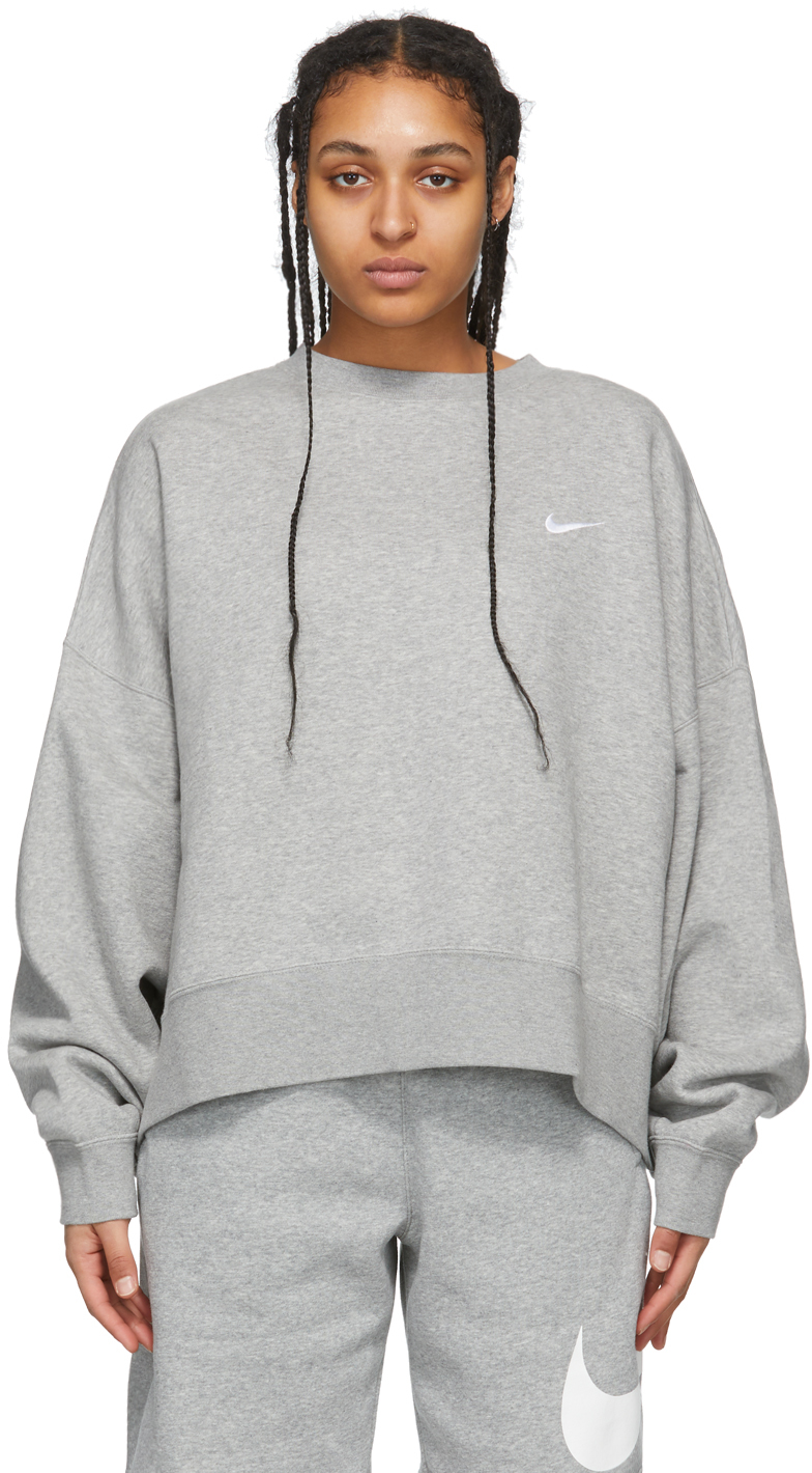 Nike: Grey Sportswear Essentials Sweatshirt | SSENSE
