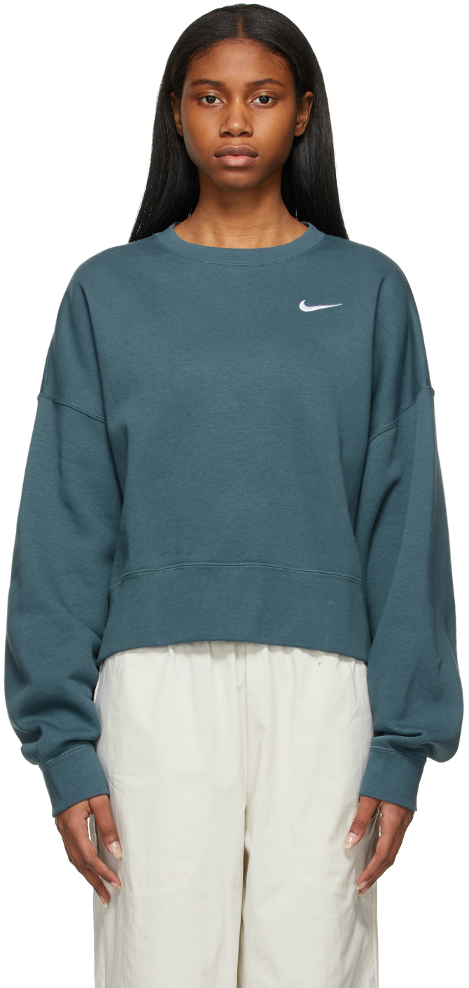 Nike Blue Sportswear Essential Cropped Sweatshirt