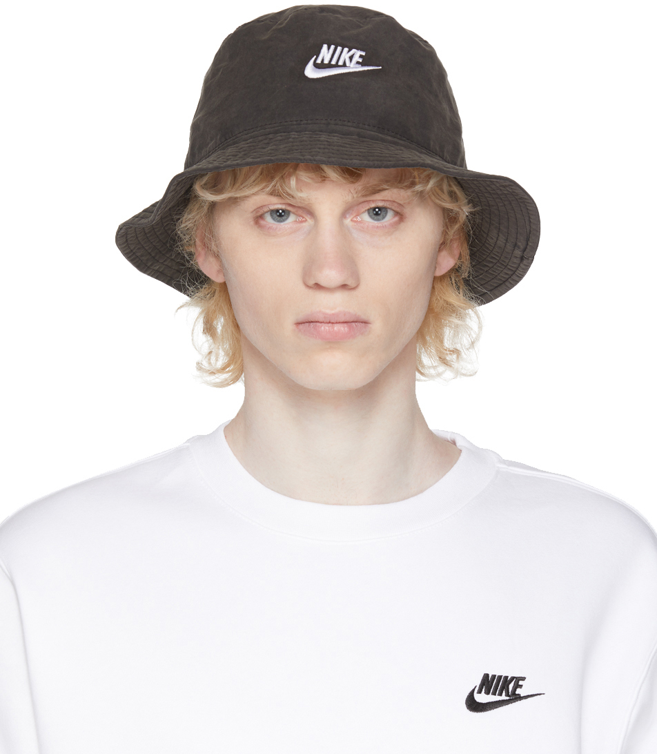 Nike: Black Washed Bucket Hat | SSENSE Canada