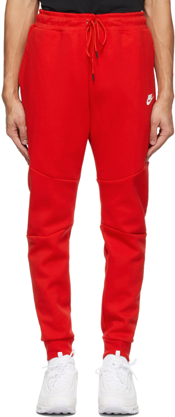 Nike: Red Sportswear Tech Fleece Jogger 