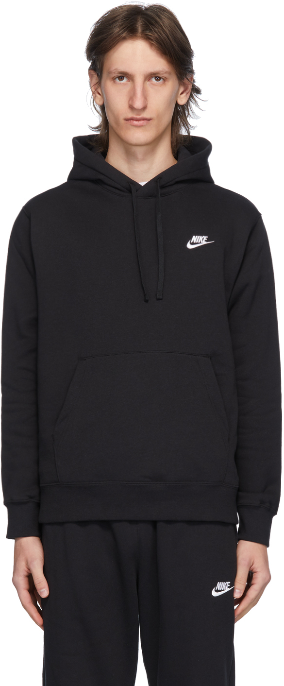 Nike: Black Club Pullover Hoodie | SSENSE