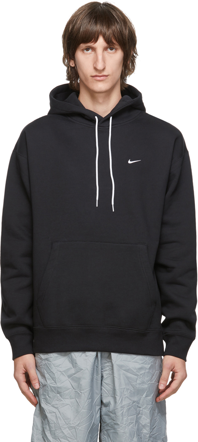 grey nike hoodie black logo