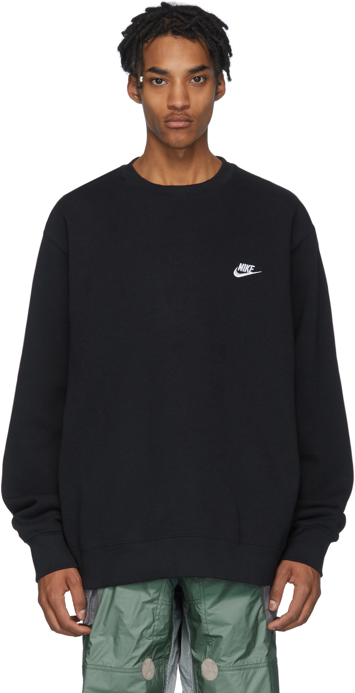 Nike: Black Sportswear Club Sweatshirt | SSENSE