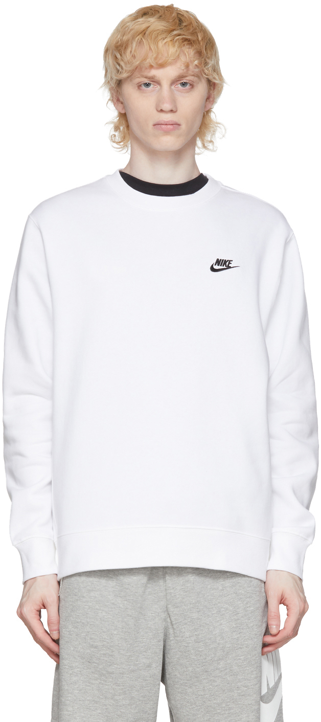 Nike: White Sportswear Club Sweatshirt 