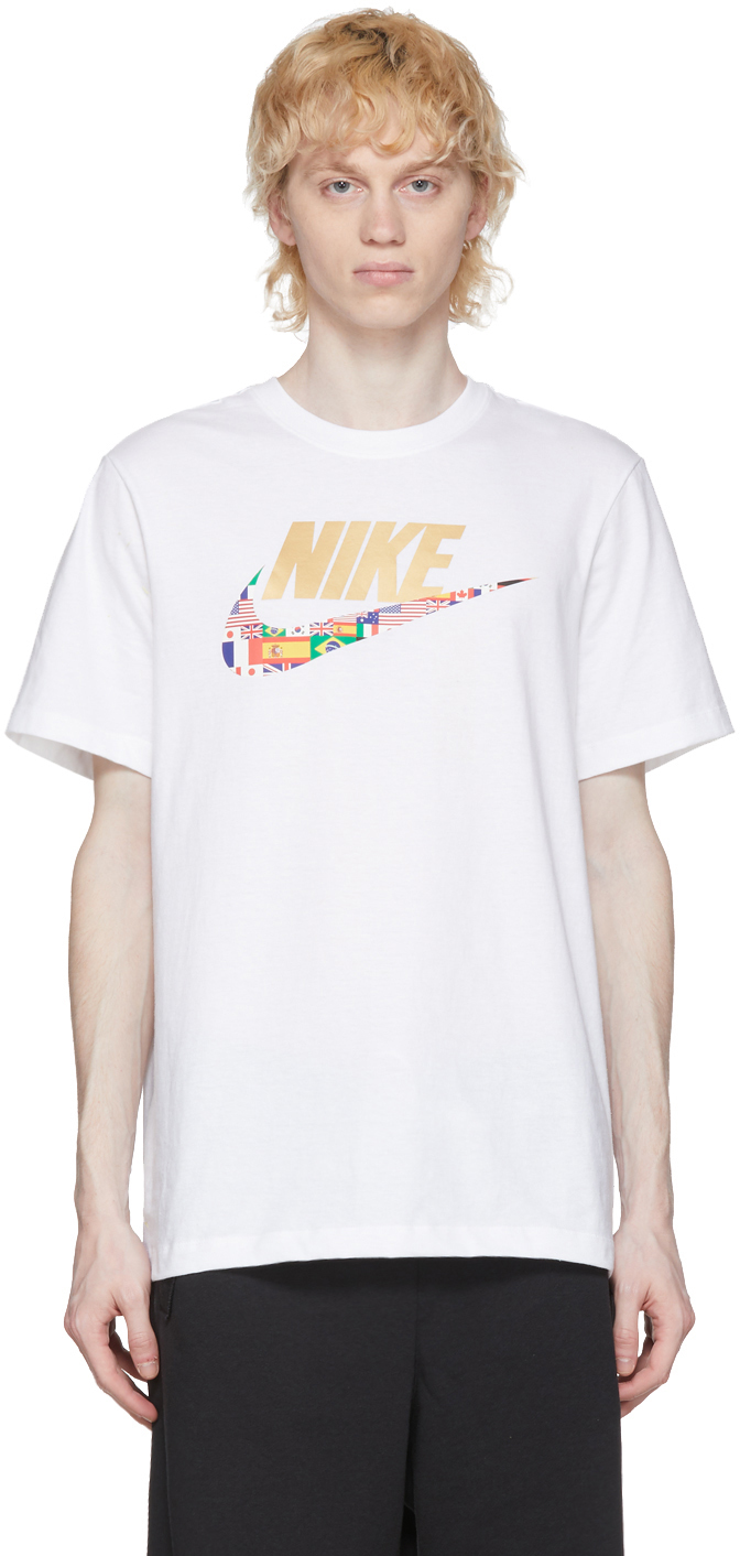 Nike White Sportswear Preheat Swoosh T-Shirt