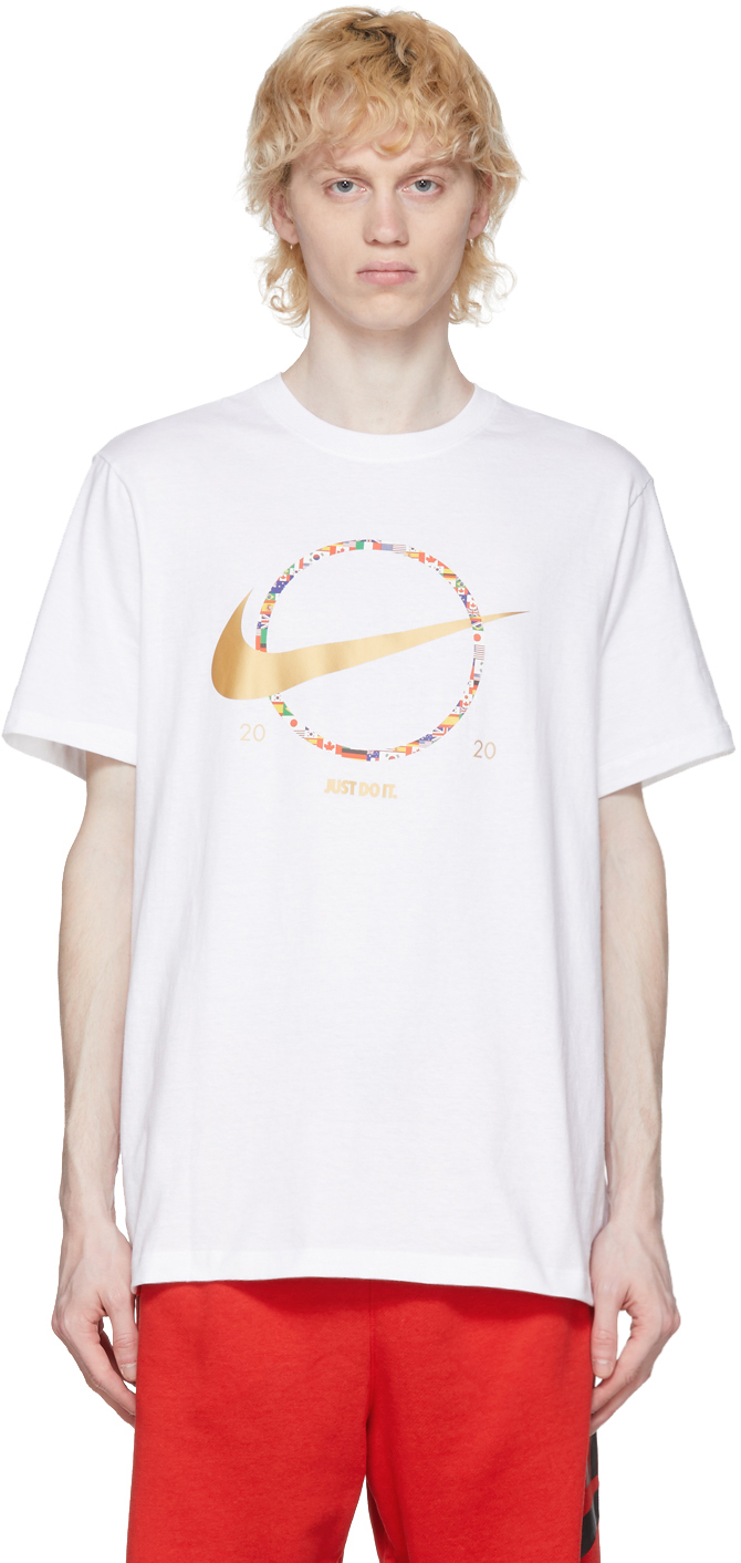Nike White Sportswear Medal Swoosh T Shirt 202011M213022