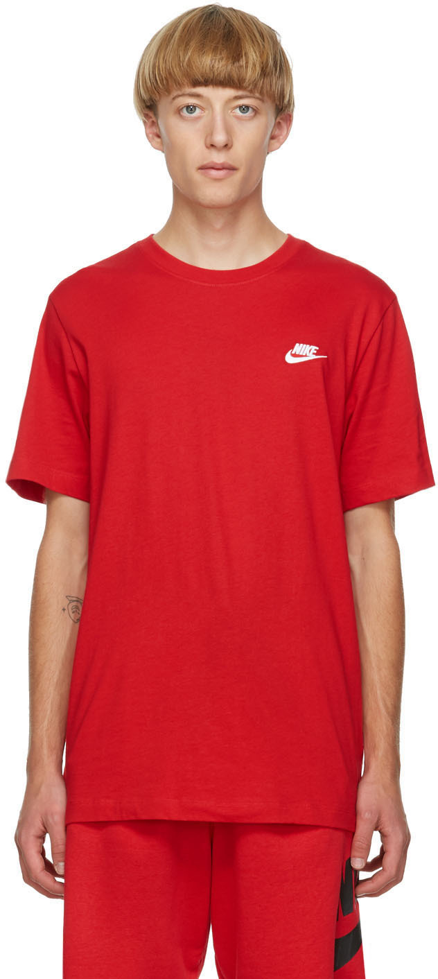 Nike Red Sportswear Club T Shirt 202011M213054