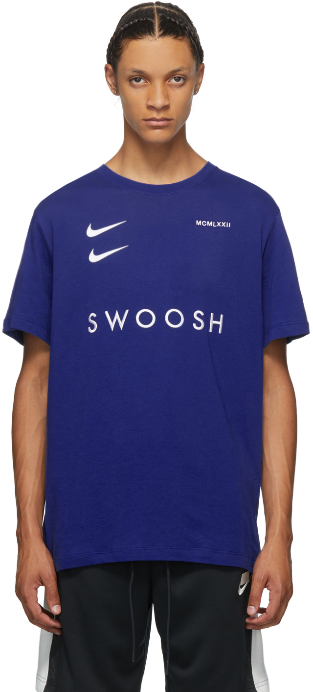 Nike: Blue Sportswear Swoosh T-Shirt 