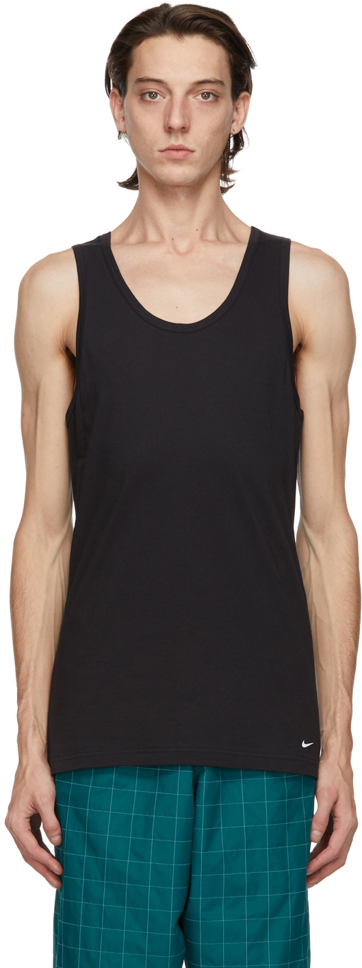 Nike Two-Pack Black Cotton Everyday Tank Tops