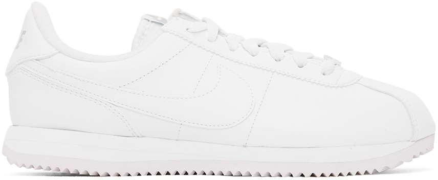 plain white nike cortez
