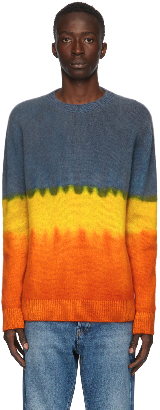 The Elder Statesman: Multicolor Gradient Simple Crewneck Sweater | SSENSE