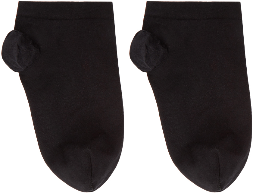 Wolford Black Cotton Sneaker Socks 202017F076022