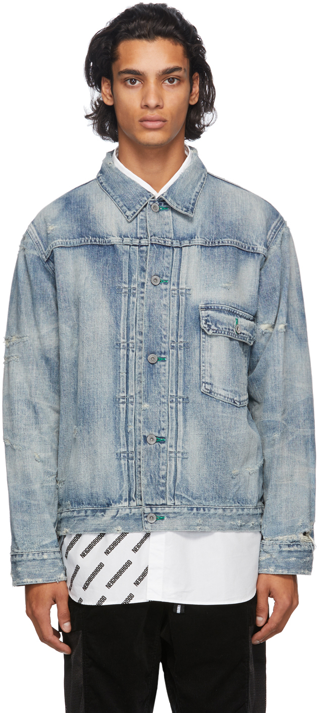 Neighborhood: Blue Denim Savage Stockman Jacket | SSENSE