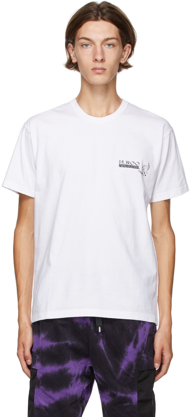 Neighborhood: White Dr. Woo Edition Arrow T-Shirt | SSENSE UK