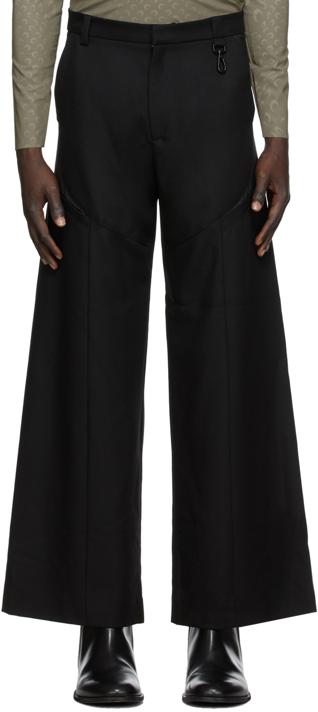Marine Serre: Black Large Tailor Pants | SSENSE Canada
