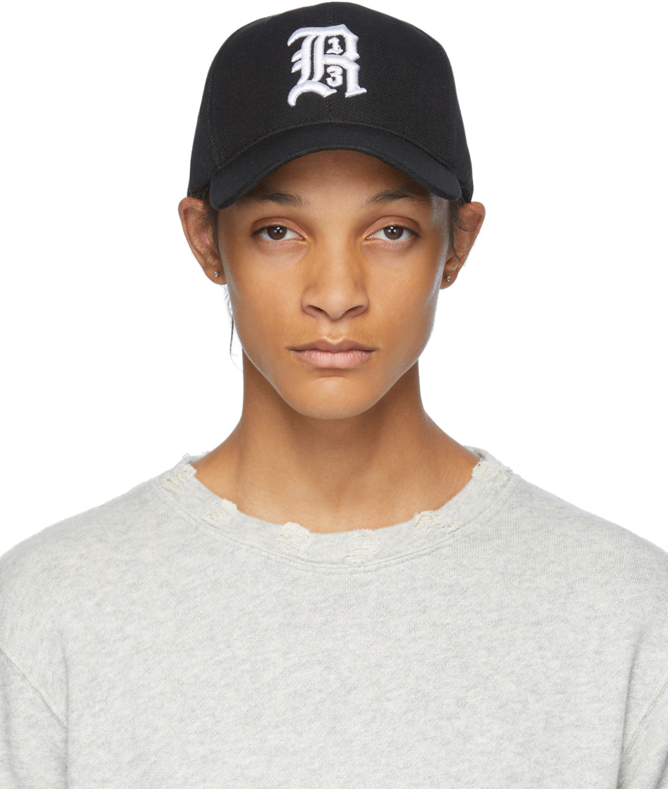 R13: Black Logo Cap | SSENSE