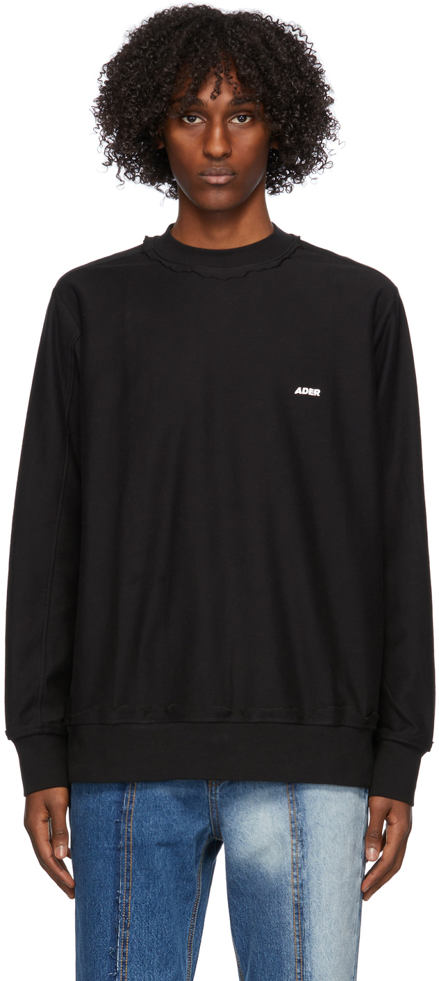 ADER error: Black Logo Long Sleeve T-Shirt | SSENSE