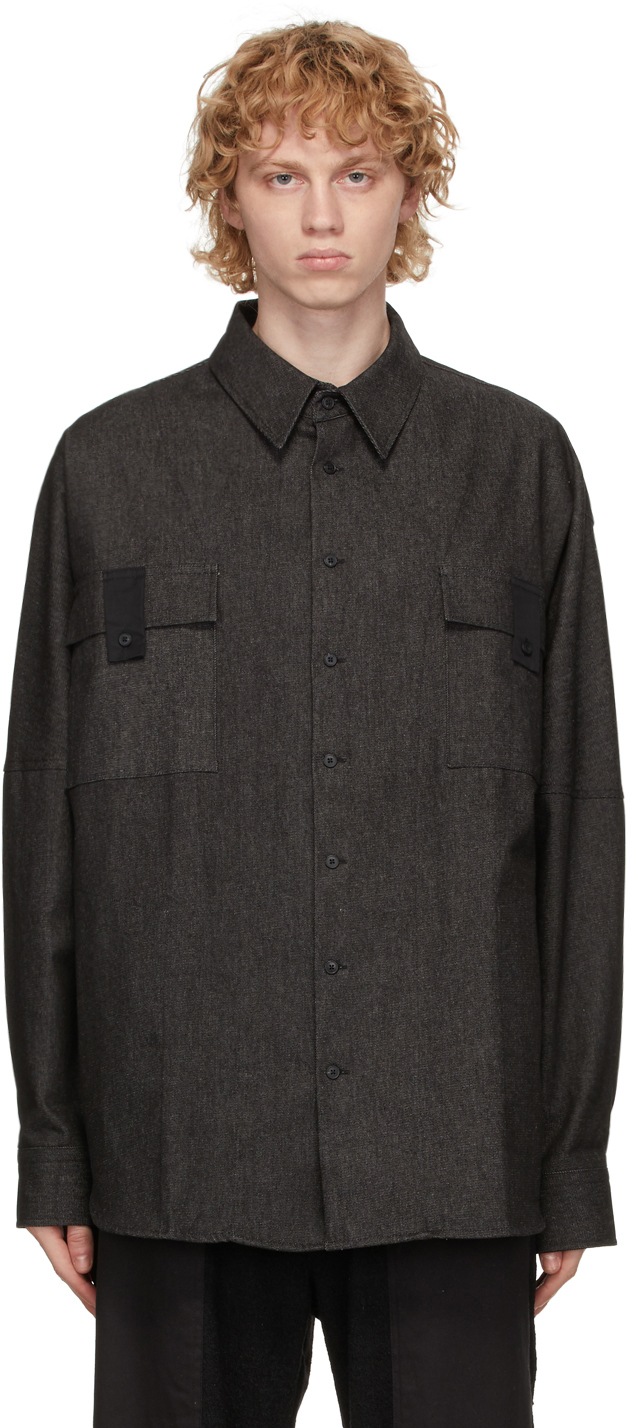 House of the Very Islands: Black Denim Big Shirt | SSENSE