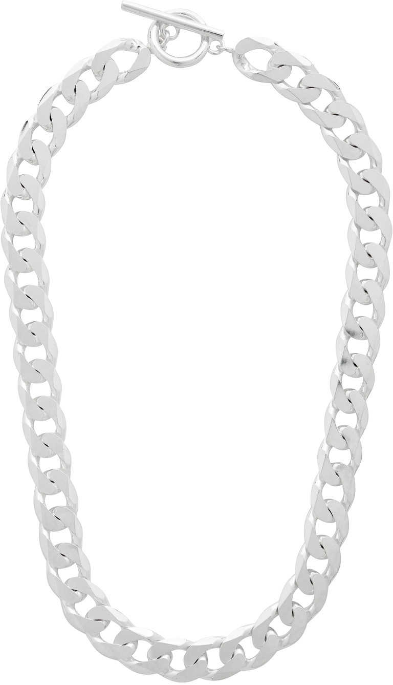 All Blues: Silver Polished Moto Necklace | SSENSE