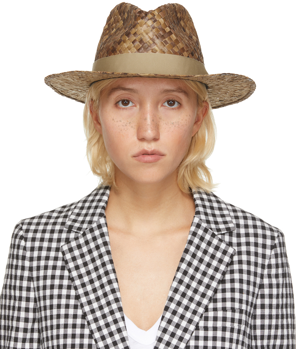 rag & bone: Brown Coconut Straw Fedora | SSENSE