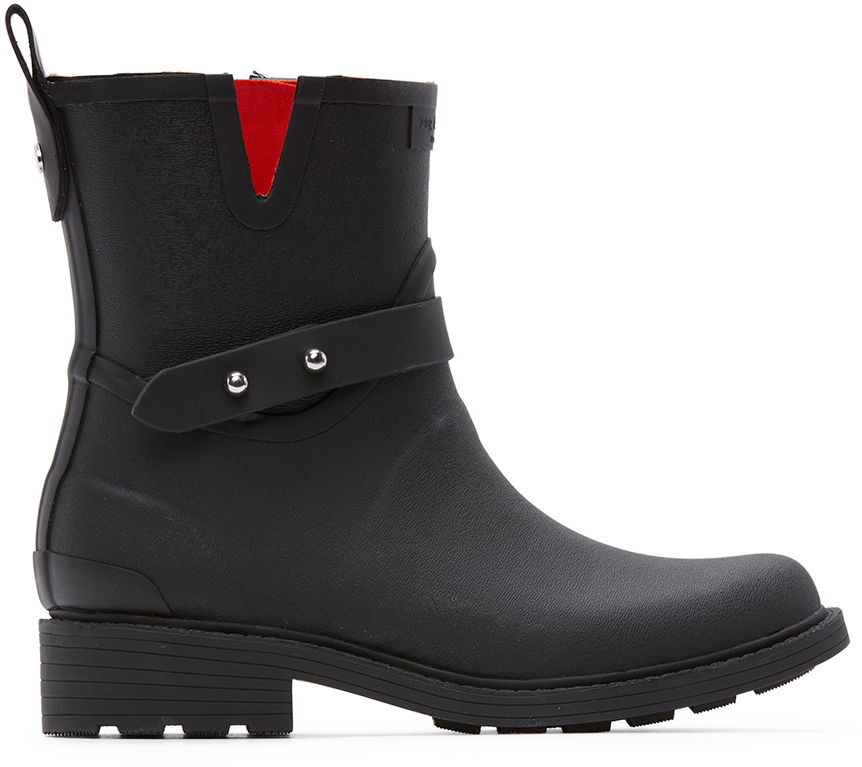 Rag \u0026 Bone Black Moto Rain Boots