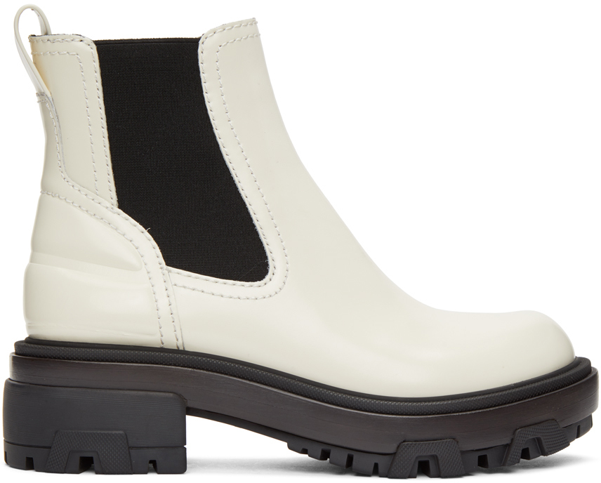 off white leather boots