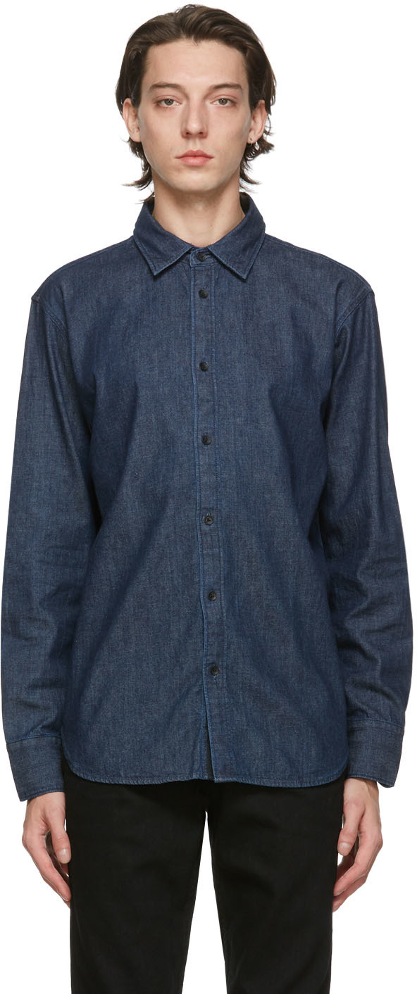 rag & bone: Indigo Denim Fit 3 Shirt | SSENSE UK