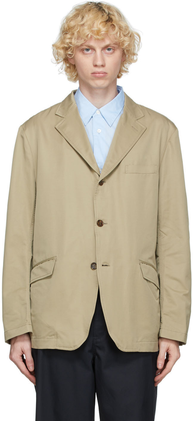 Comme des Garçons Homme: Beige Twill Blazer | SSENSE Canada