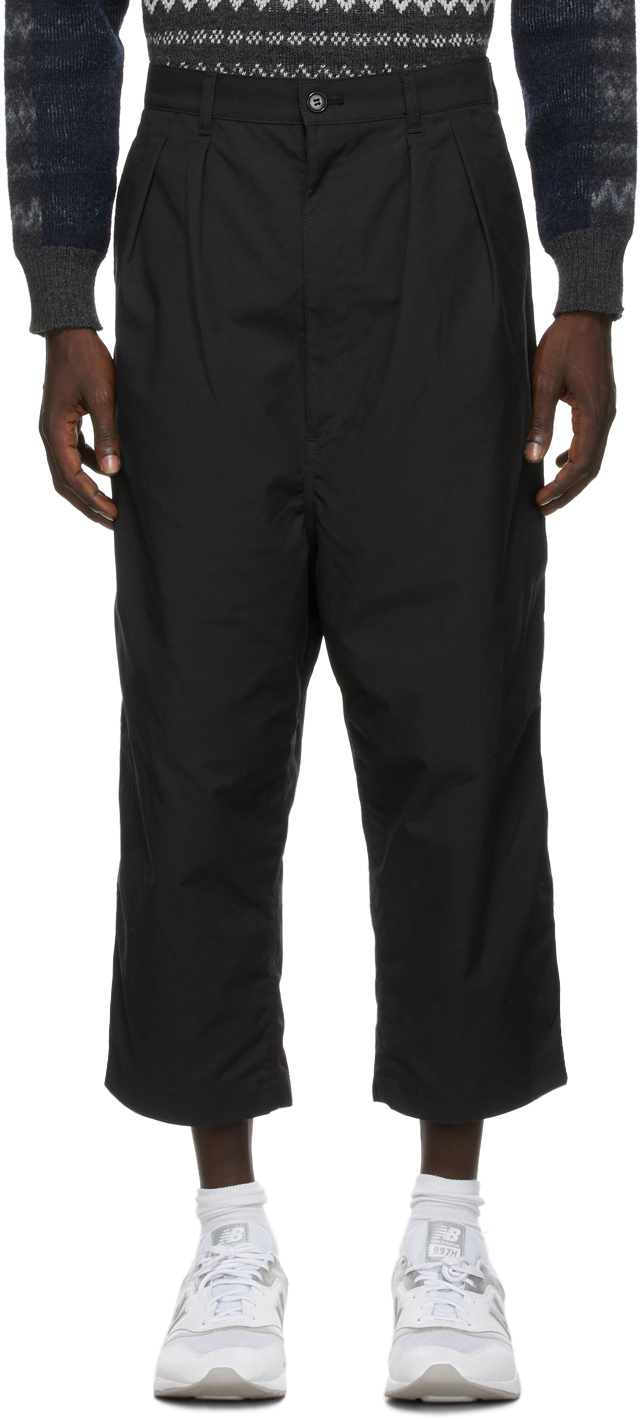 Comme des Garçons Homme Black Cotton Duck Trousers SSENSE Canada