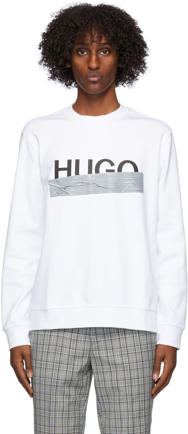 Hugo: White Dicago Sweatshirt | SSENSE 