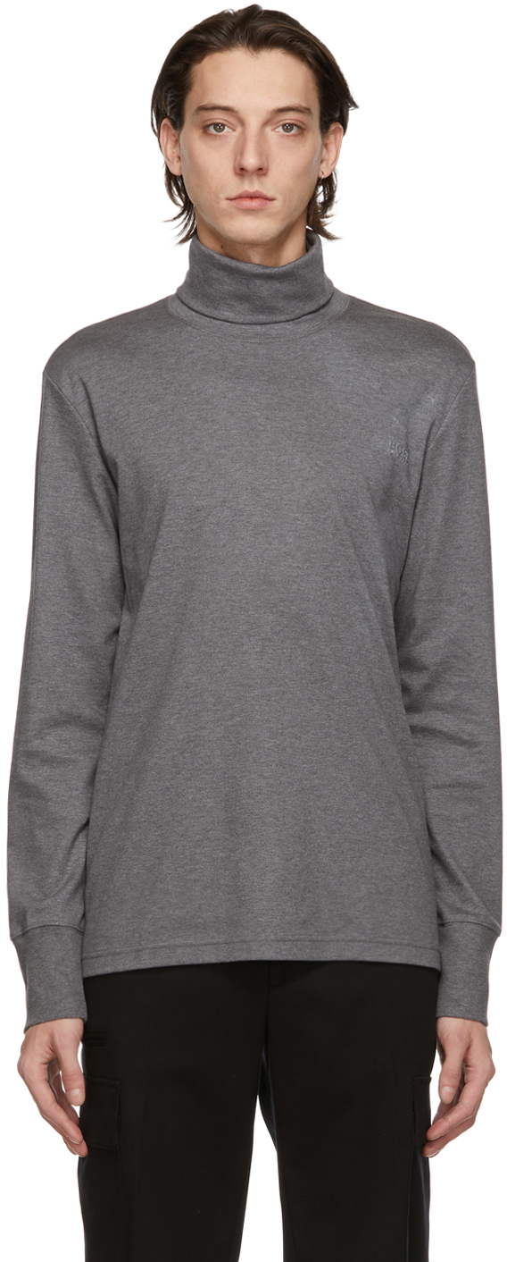 BOSS: Grey Talle Turtleneck | SSENSE